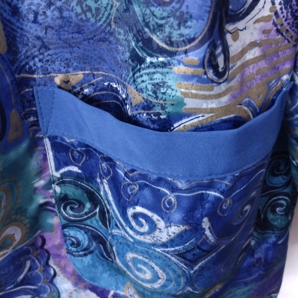 Pierre Lamonte Royal Blue/Purple multi Print Suit Jacket - Picture 6 of 10